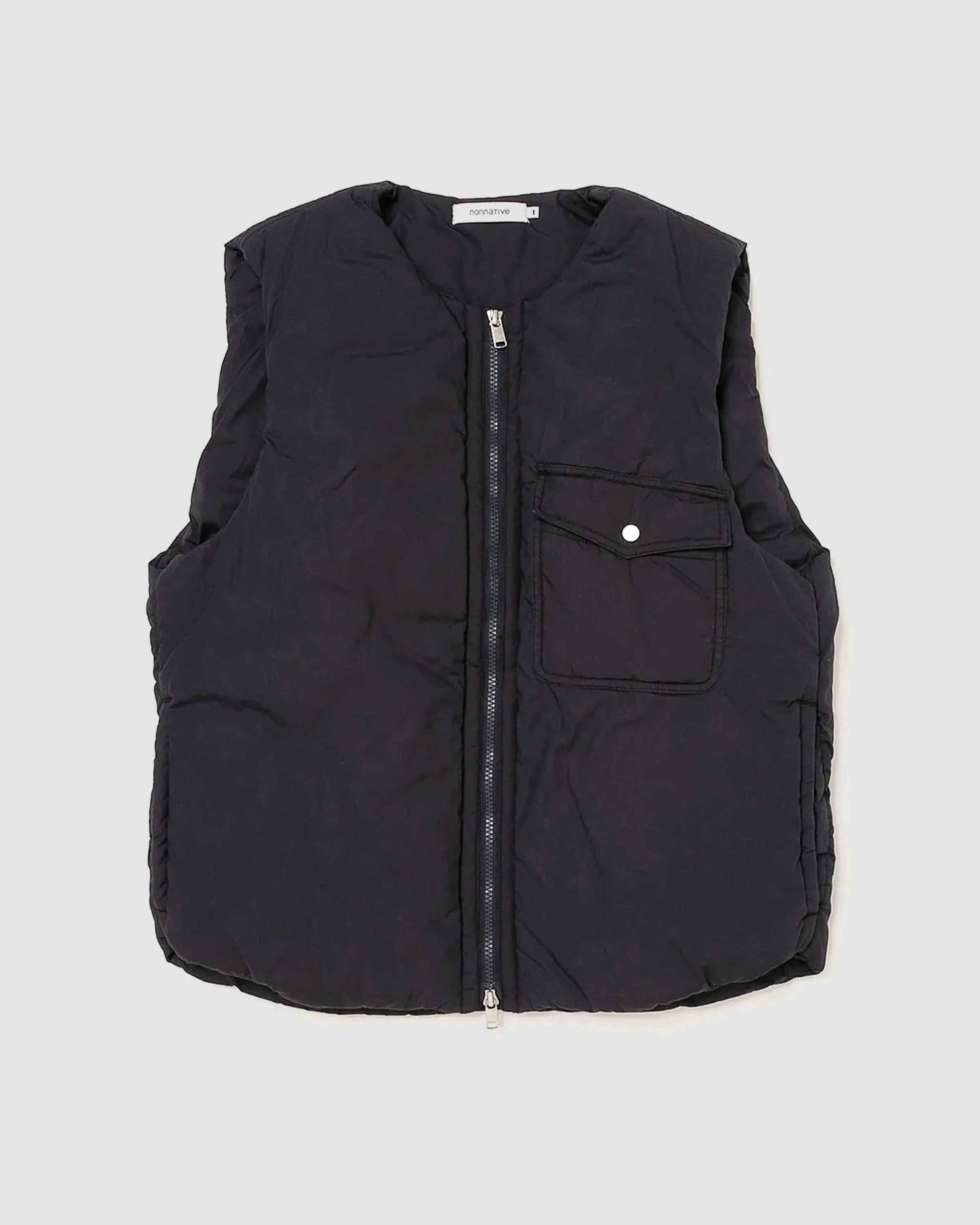 Hiker Puff Vest Cotton Typewriter Dark Navy