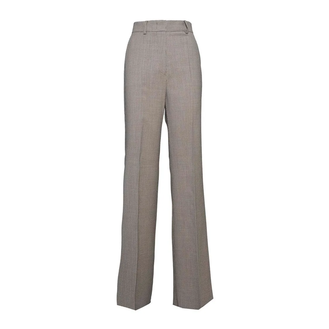 Houndstooth Pattern Stretch Gabardine Trousers