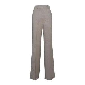 Houndstooth Pattern Stretch Gabardine Trousers