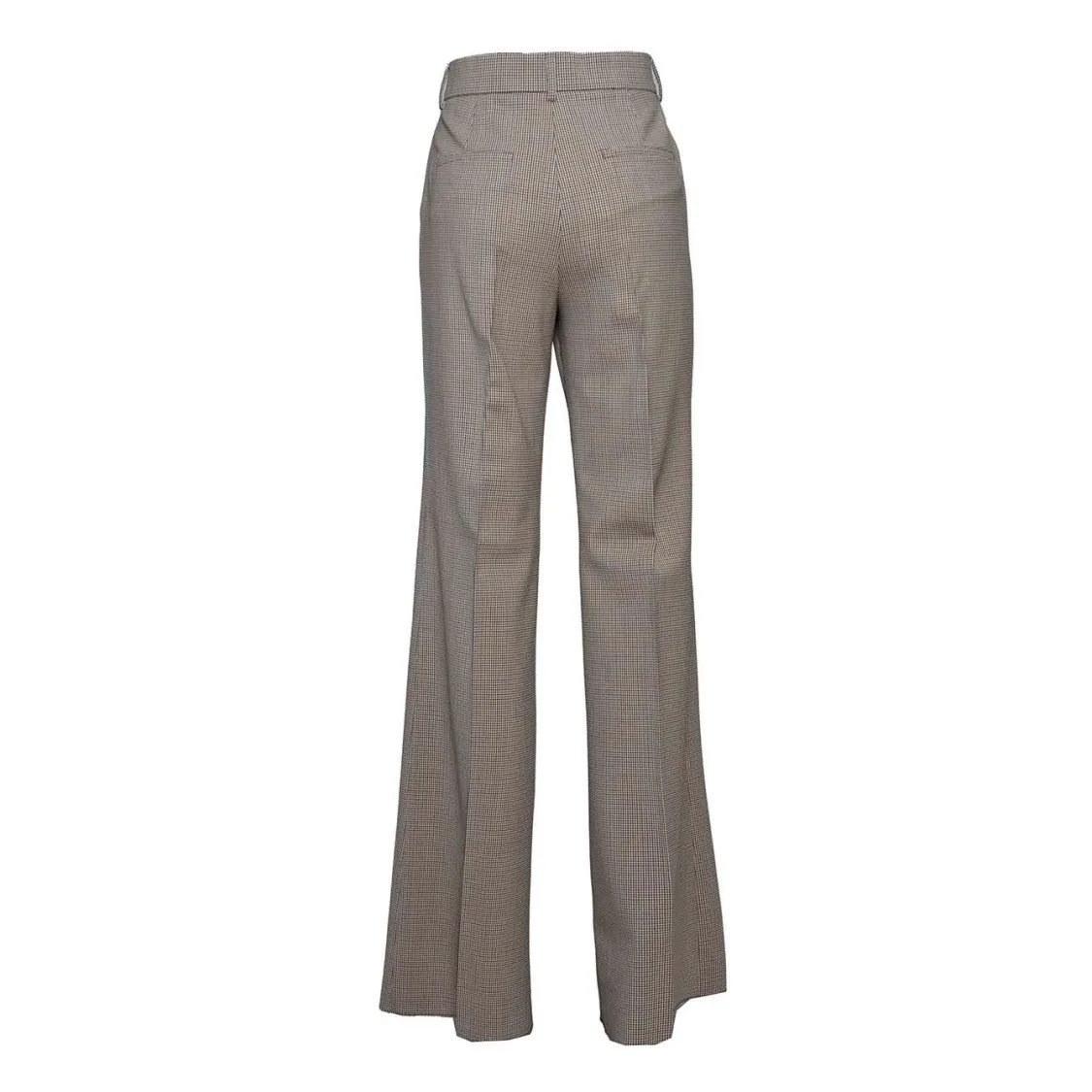Houndstooth Pattern Stretch Gabardine Trousers