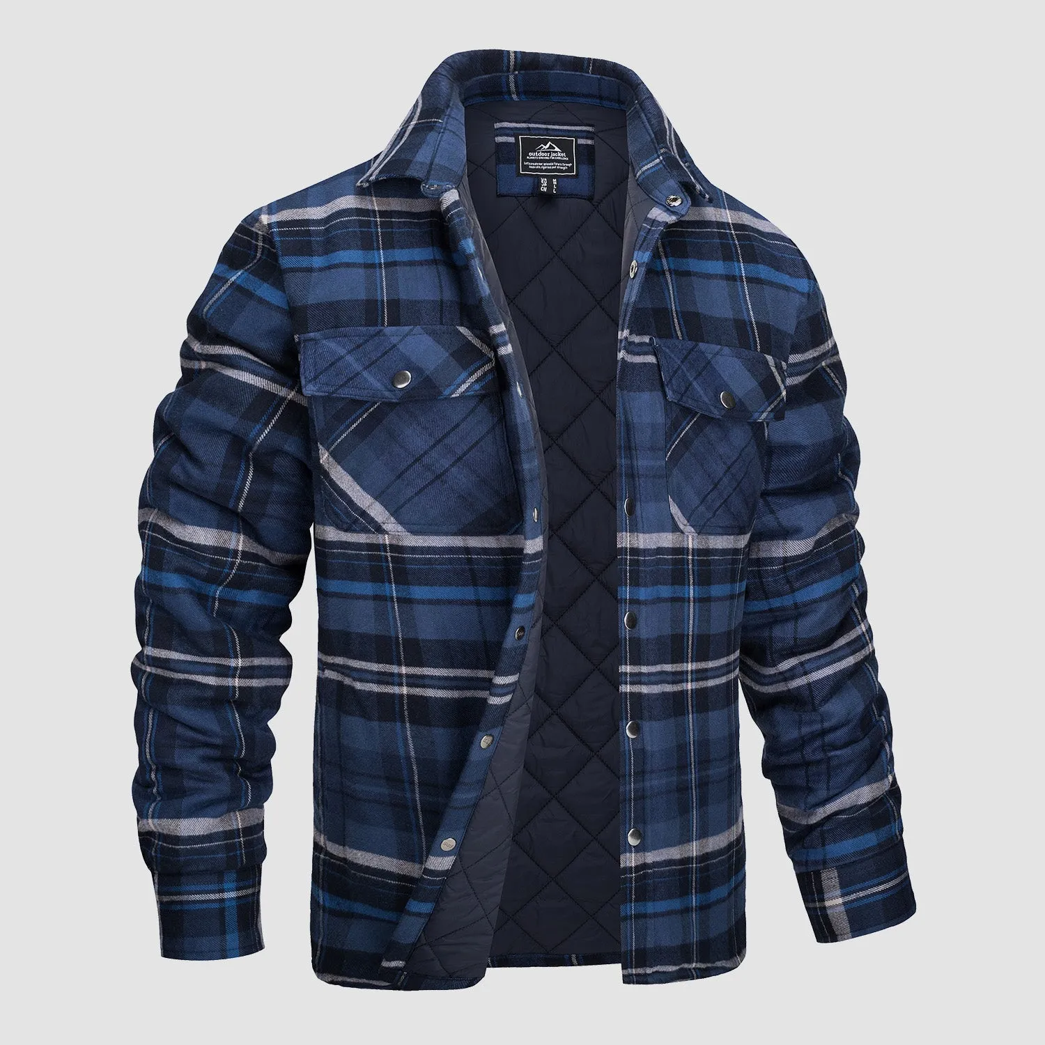 Ian | Thick Checkered Flannel Polo Shirt