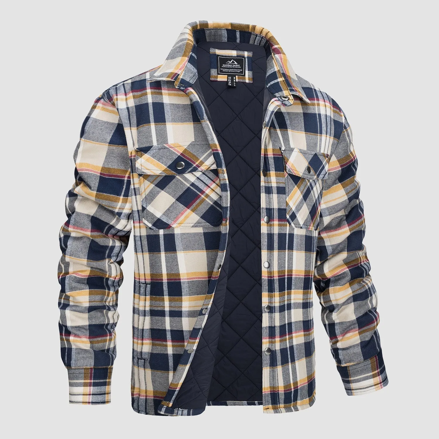 Ian | Thick Checkered Flannel Polo Shirt