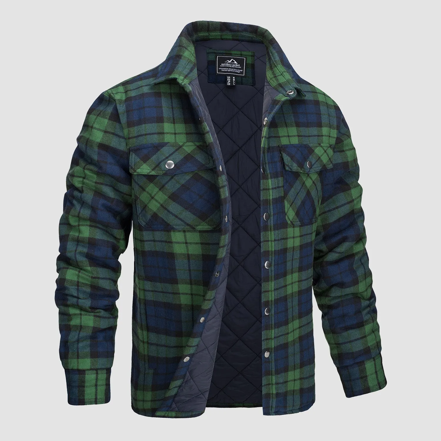 Ian | Thick Checkered Flannel Polo Shirt