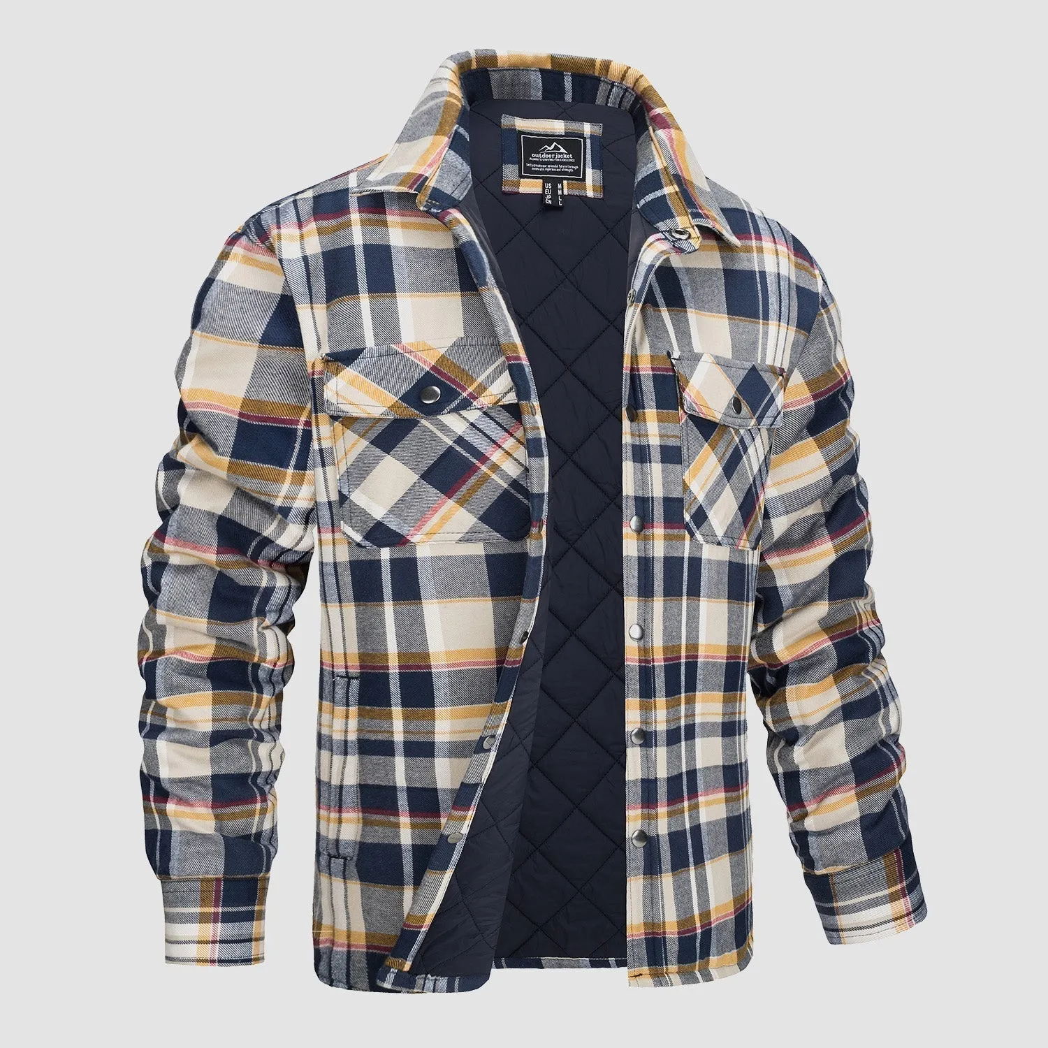 Ian | Thick Checkered Flannel Polo Shirt