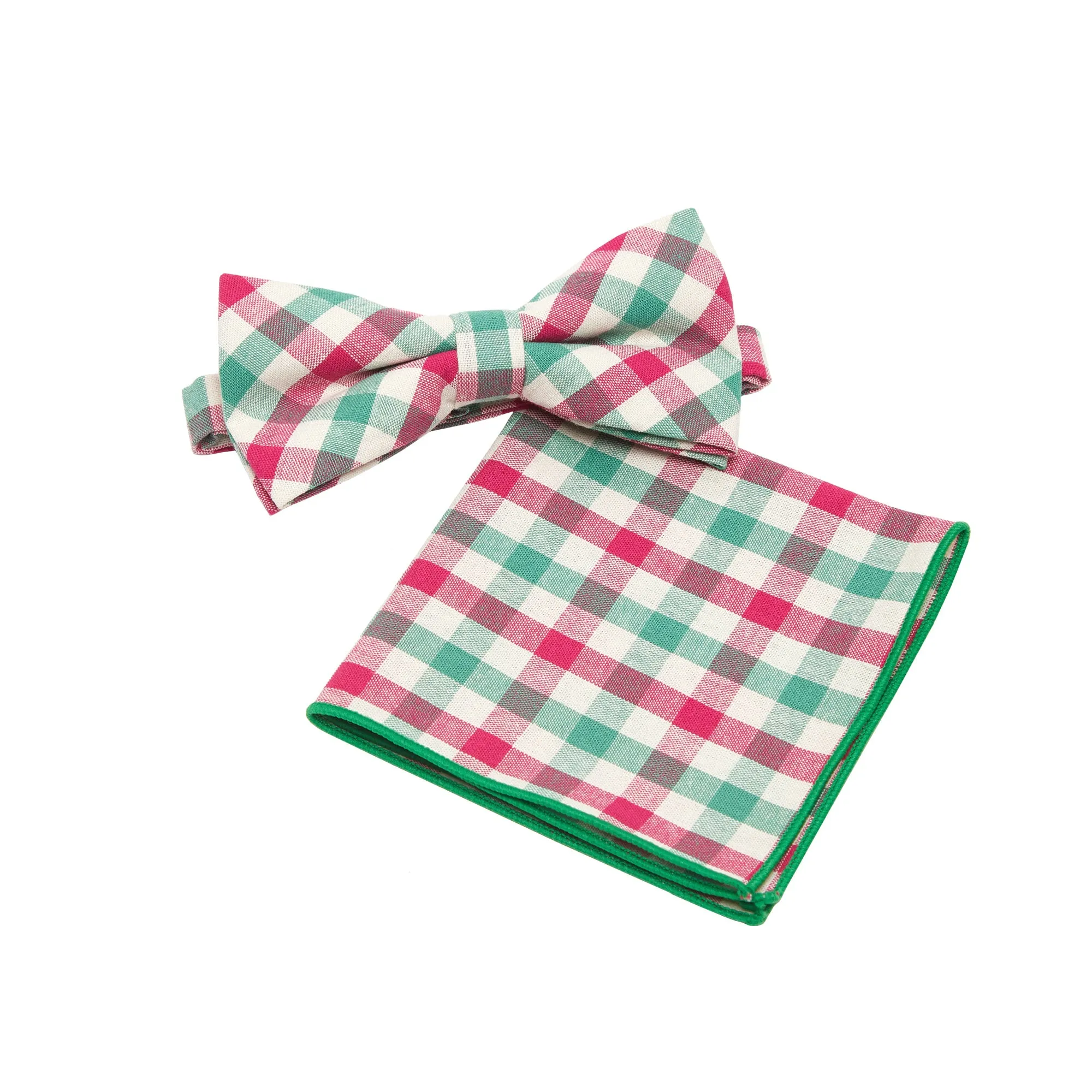 ID-CBT-29 IDENTITY Mens Cotton Bowtie and Pocket Square Set