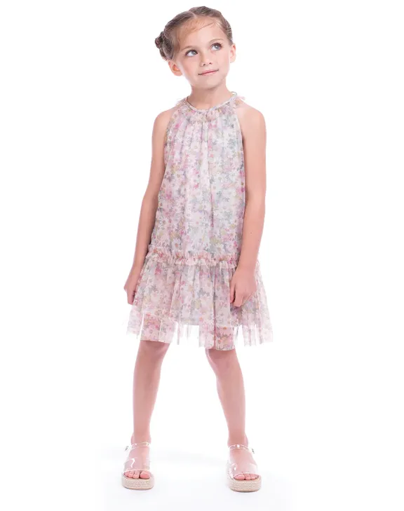 IMOGA Girls Nina Mesh and Chiffon Dress - Daisy