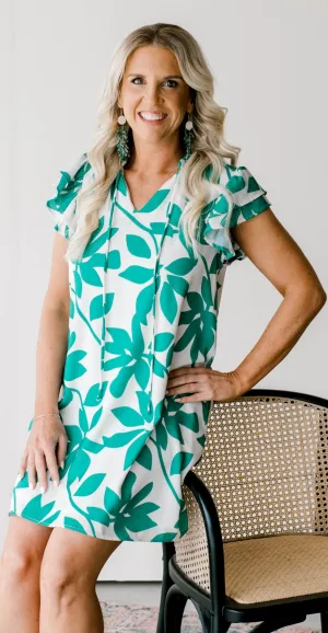 Ivory Garden Ruffle Mini Dress