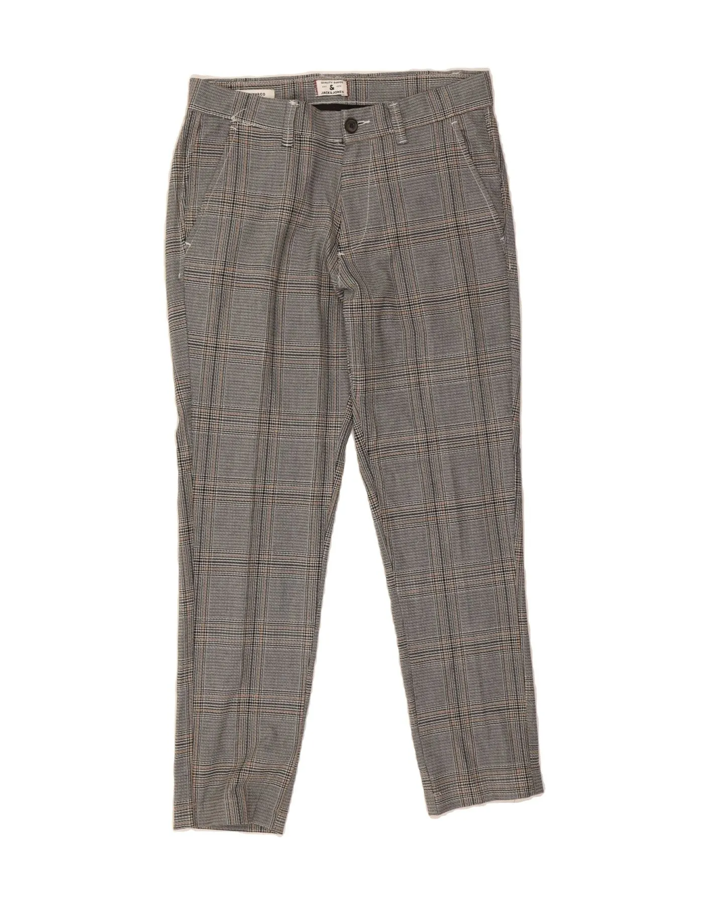 JACK & JONES Mens Marco Slim Suit Trousers W31 L27 Grey Houndstooth