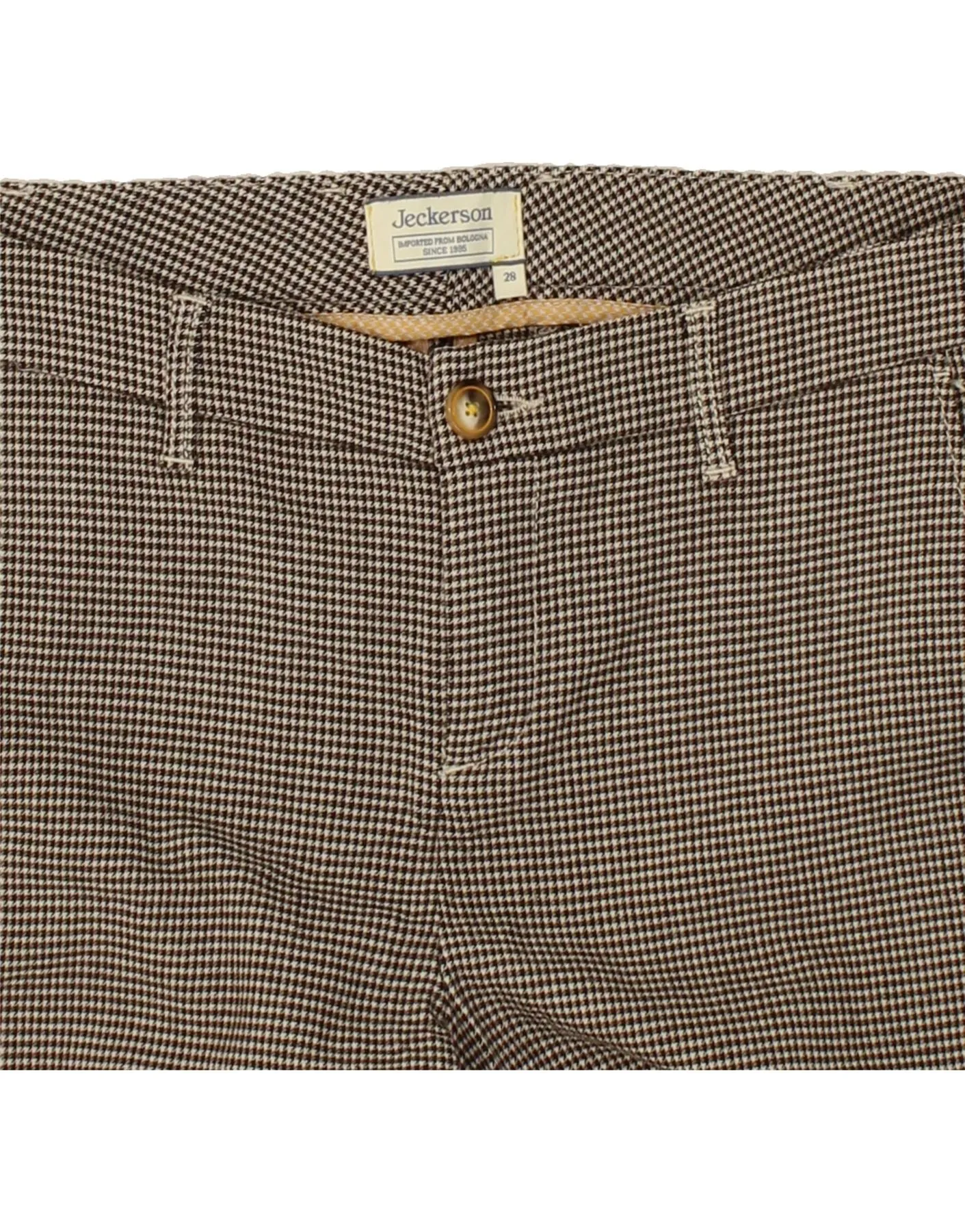 JECKERSON Womens Slim Casual Trousers W29 L27 Black Houndstooth Wool