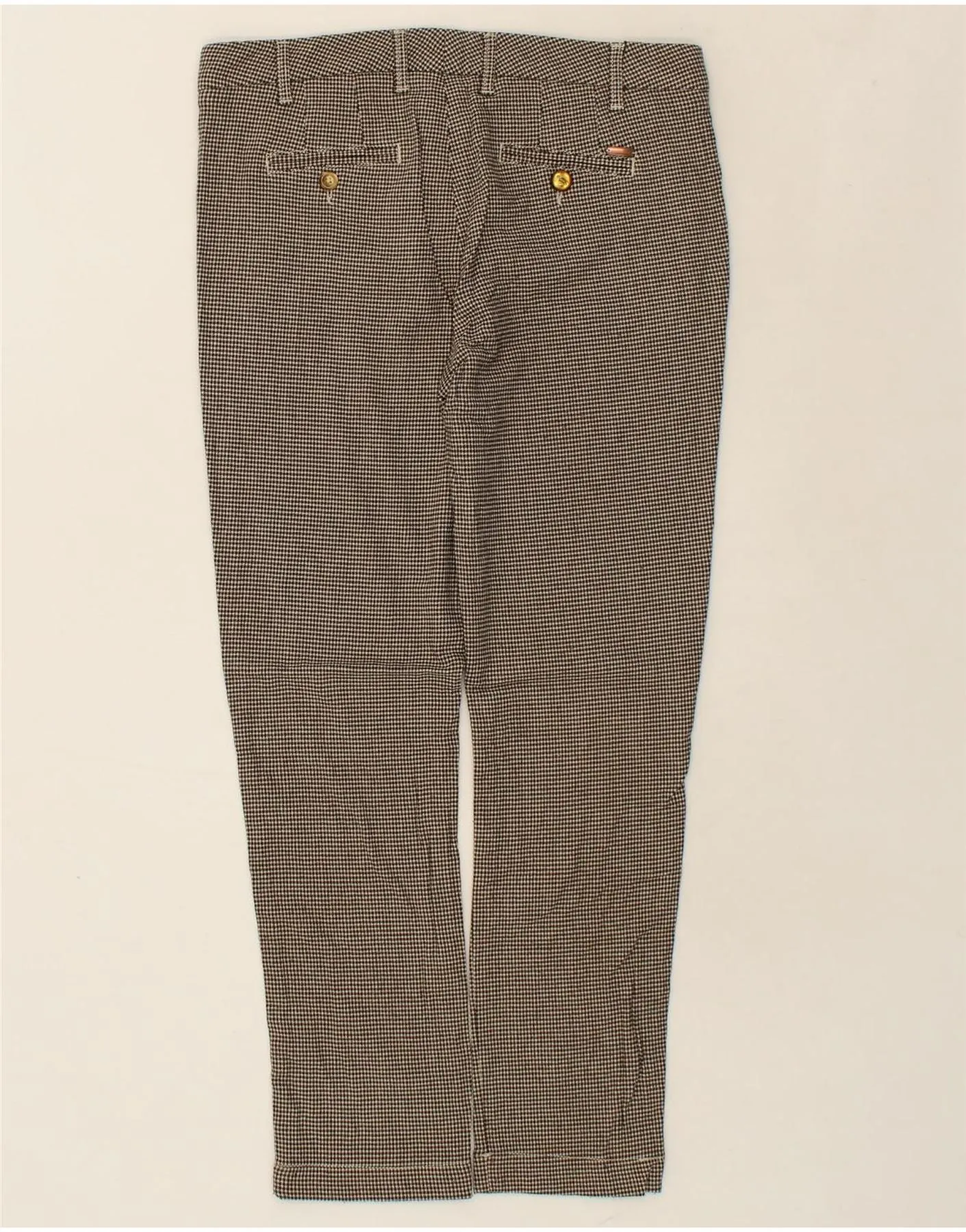 JECKERSON Womens Slim Casual Trousers W29 L27 Black Houndstooth Wool