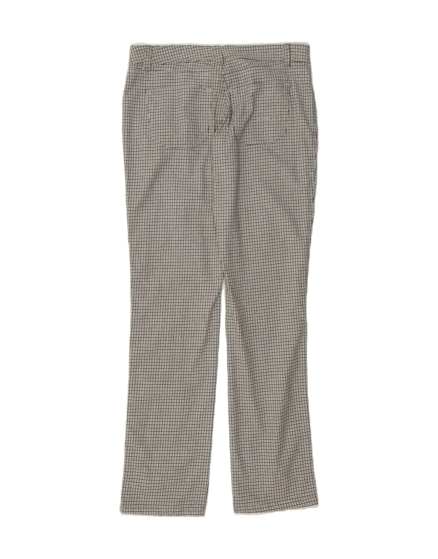 JECKERSON Womens Straight Casual Trousers W33 L33  Grey Houndstooth Cotton