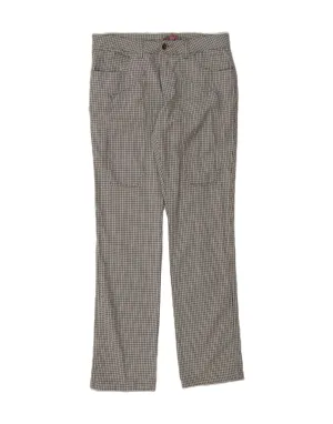 JECKERSON Womens Straight Casual Trousers W33 L33  Grey Houndstooth Cotton