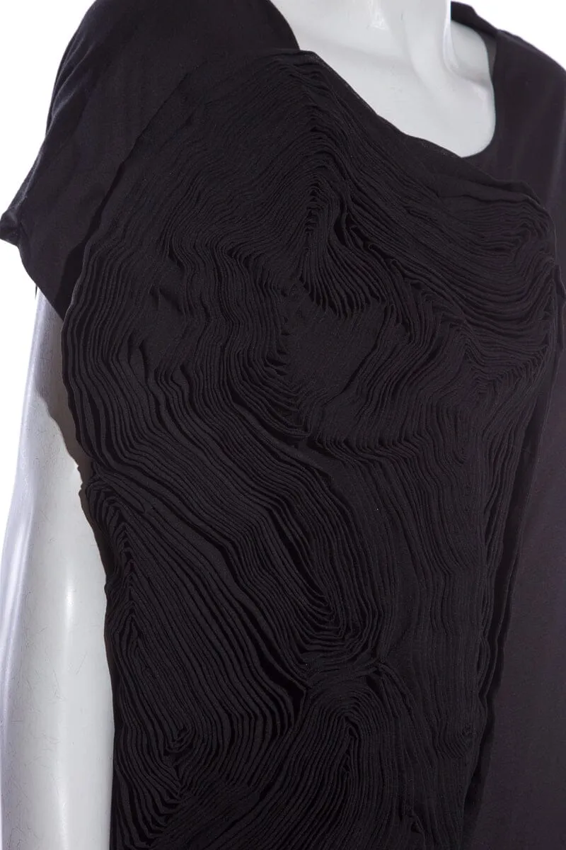 Jil Sander Black Ruffle Dress SZ 36