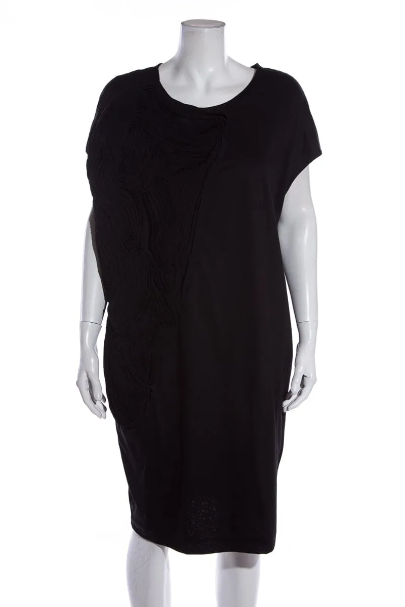 Jil Sander Black Ruffle Dress SZ 36