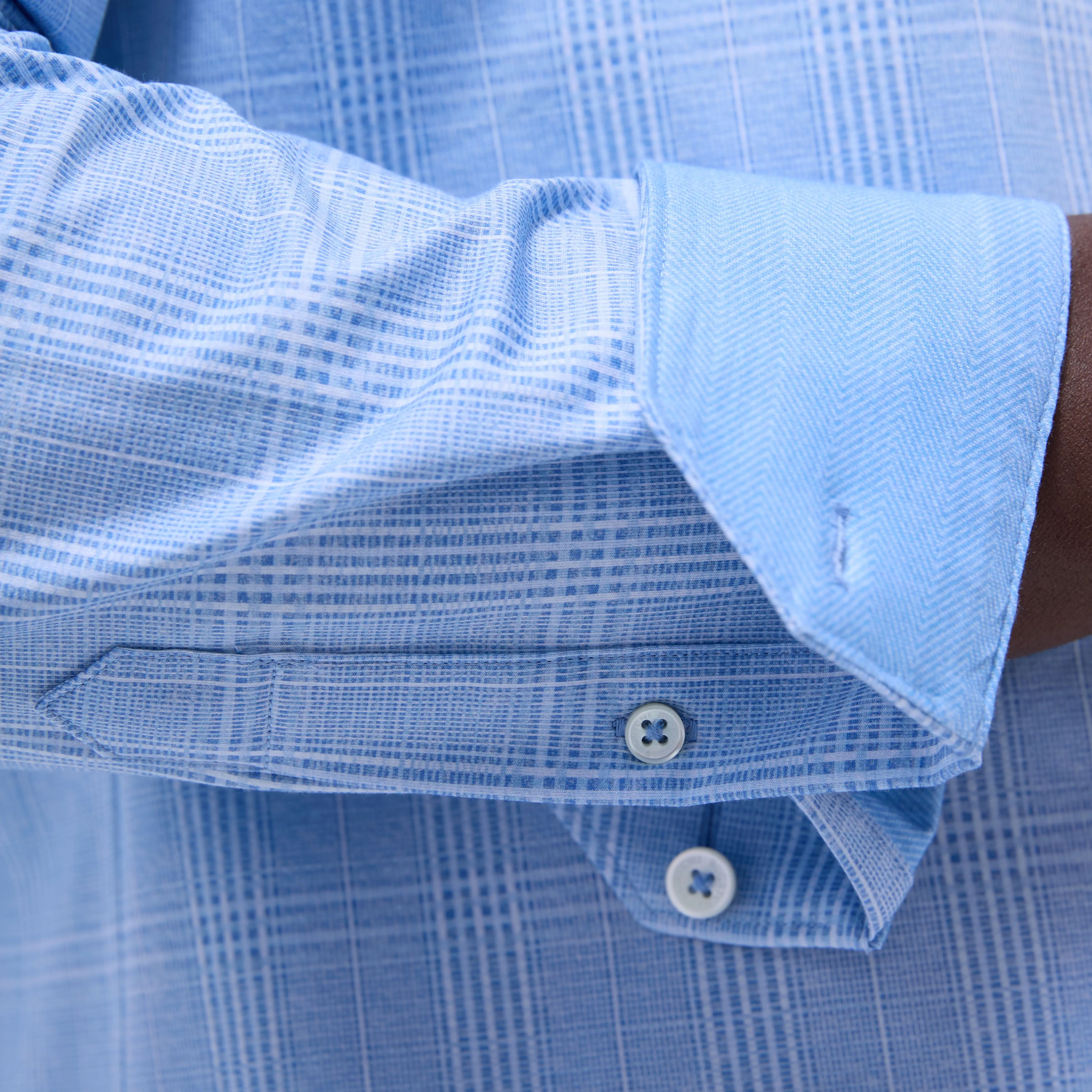Jimmy Double-Sided Glen Plaid & Herringbone OoohCotton Shirt