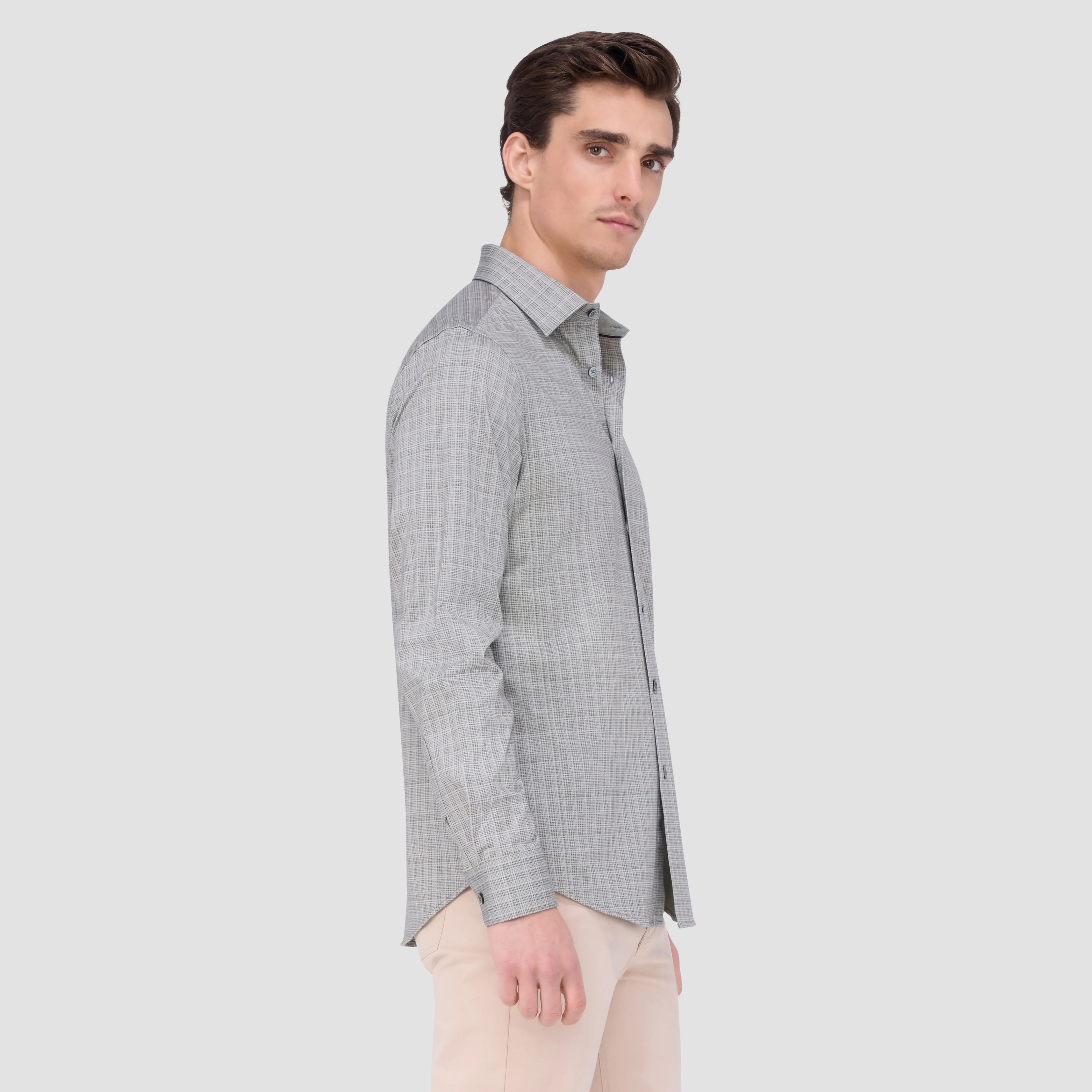 Jimmy Double Sided Plaid/Herringbone OoohCotton Shirt