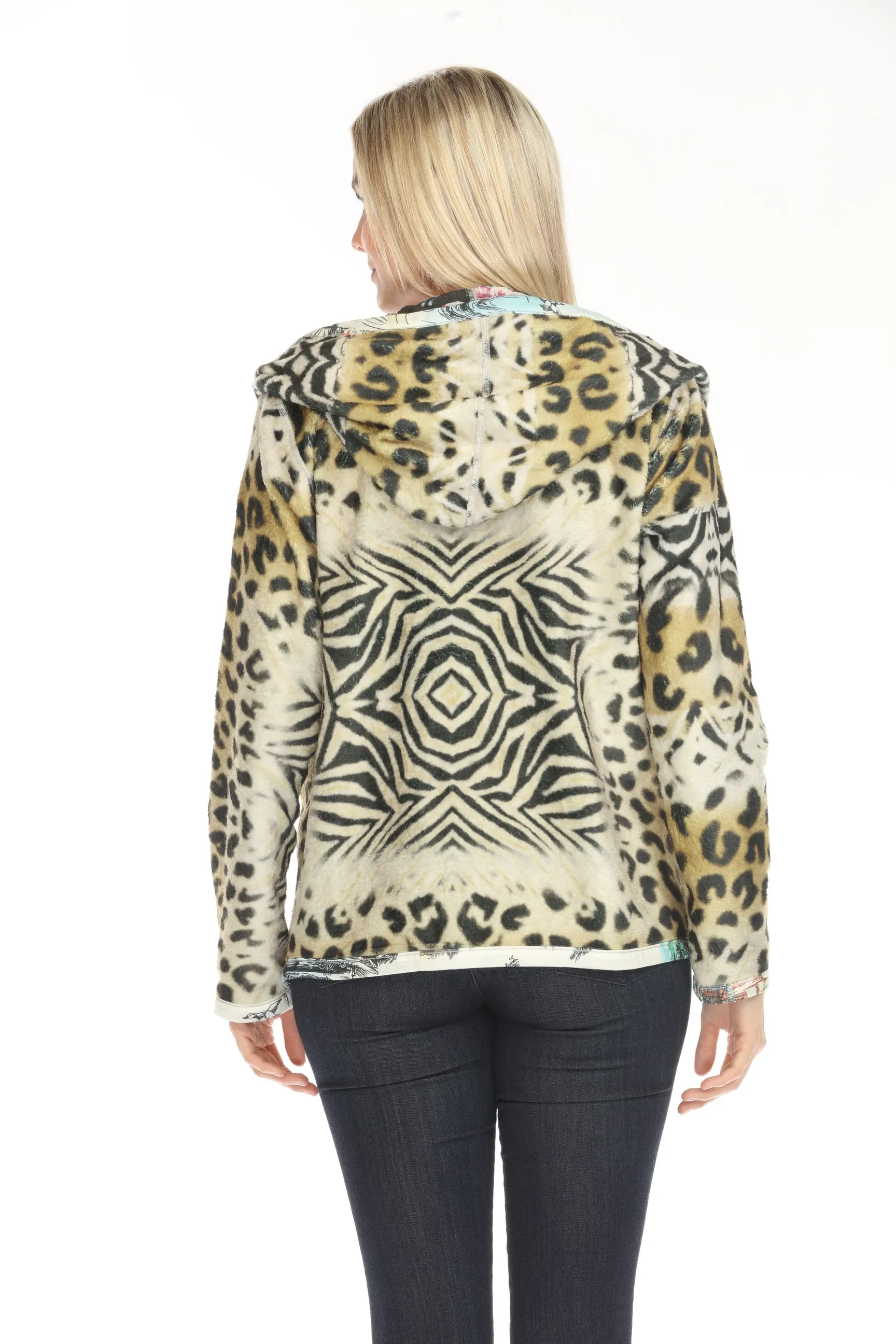 Johnny Was Biya Joan Hooded Reversible Sherpa Jacket B43824-O