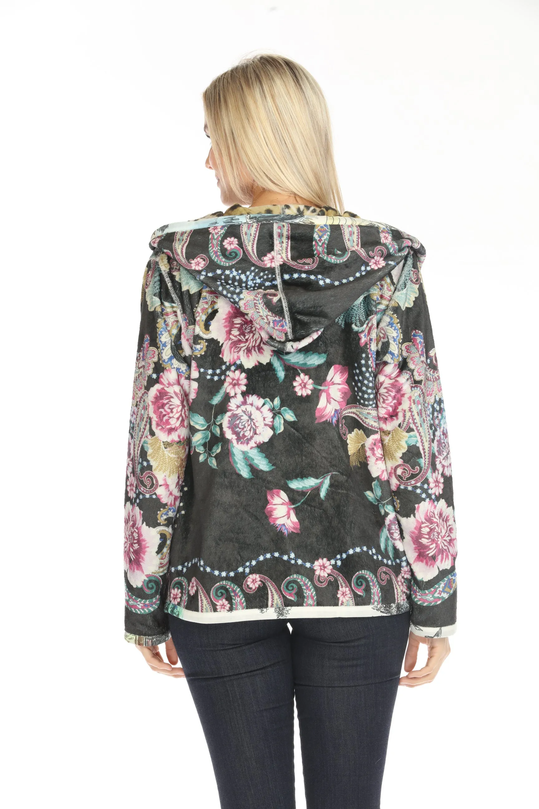 Johnny Was Biya Joan Hooded Reversible Sherpa Jacket B43824-O
