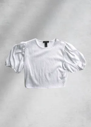 Josephine Smocked Puff Sleeve Top - White