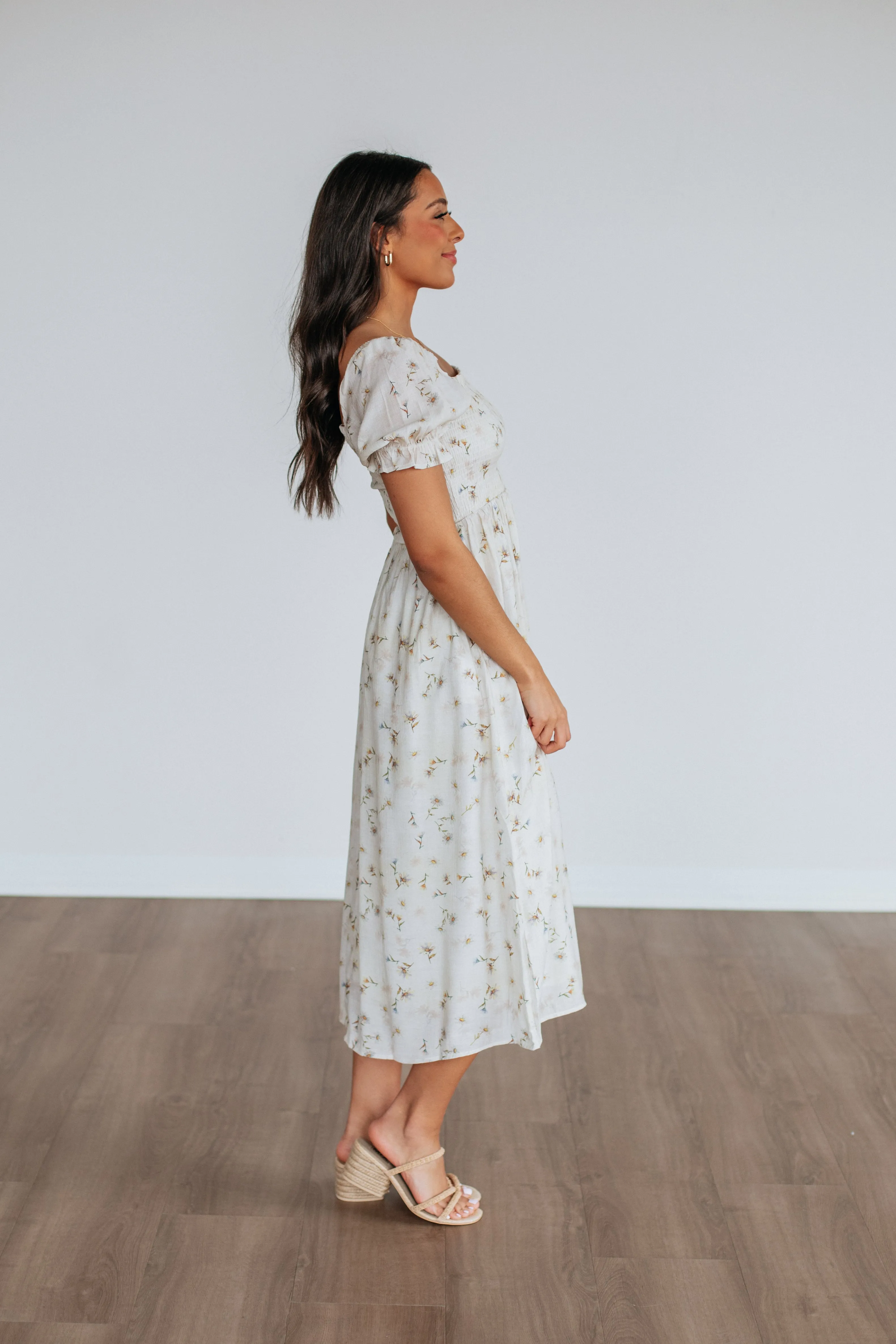 Joylin Floral Midi Dress - Sunflower Mix