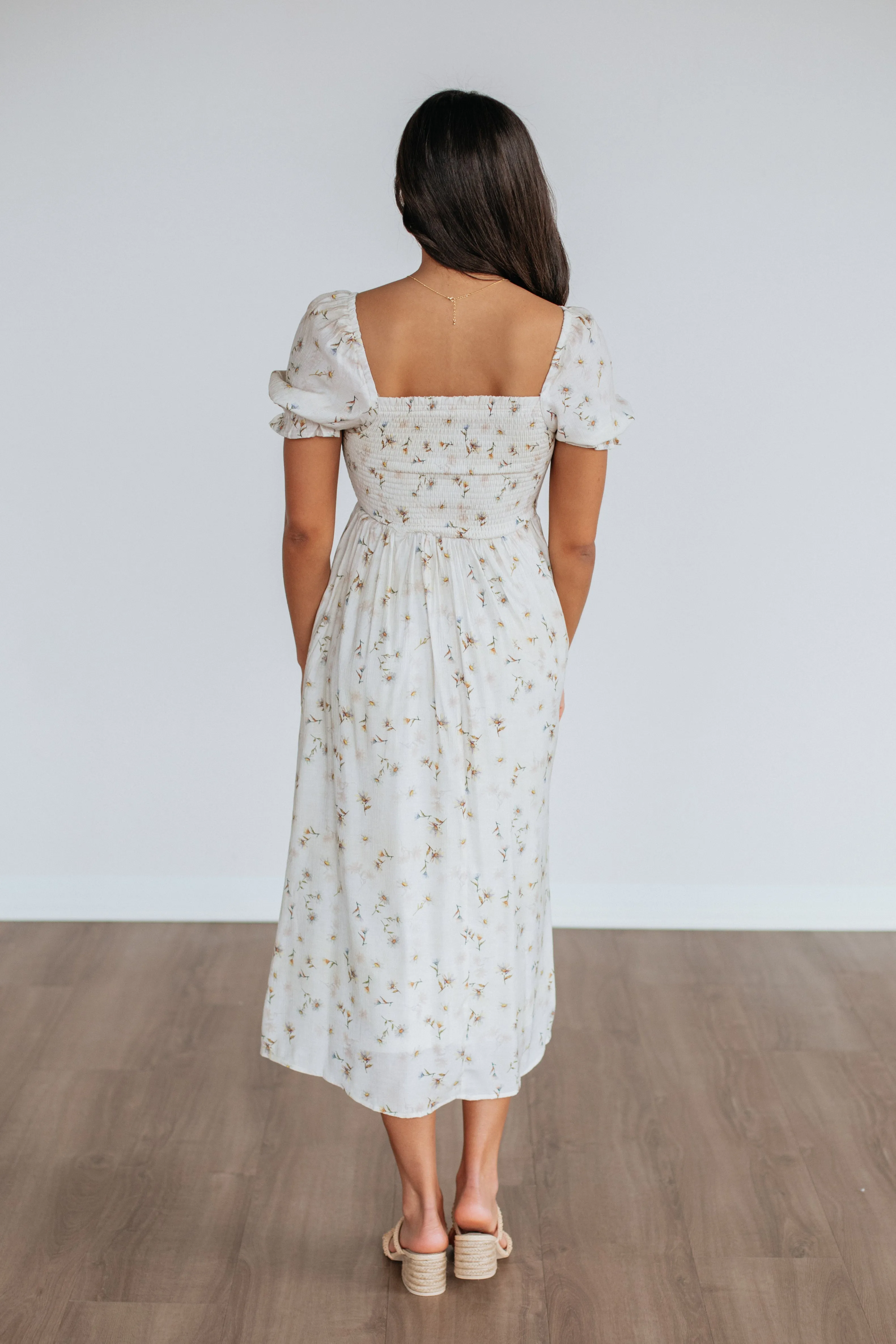 Joylin Floral Midi Dress - Sunflower Mix
