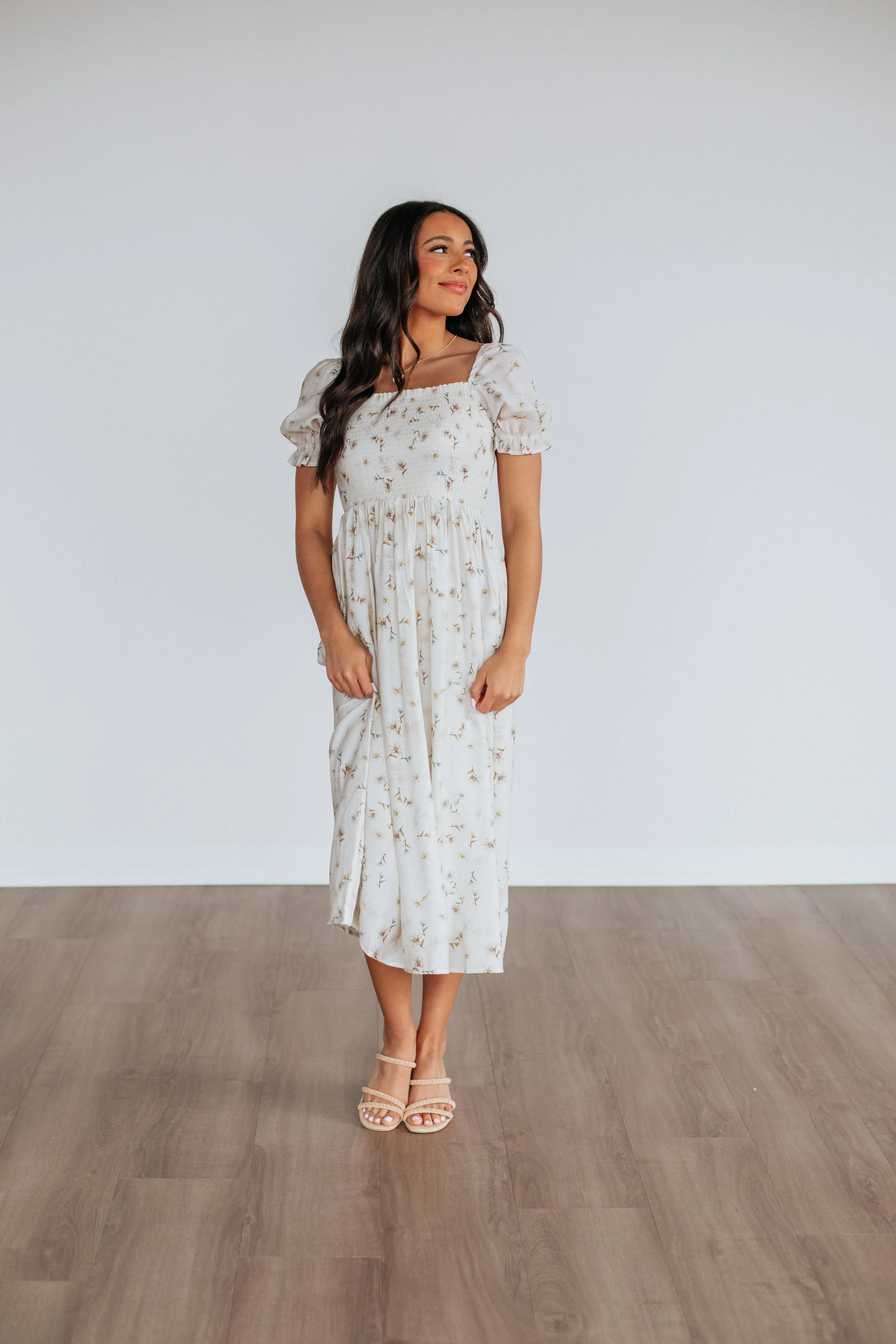 Joylin Floral Midi Dress - Sunflower Mix