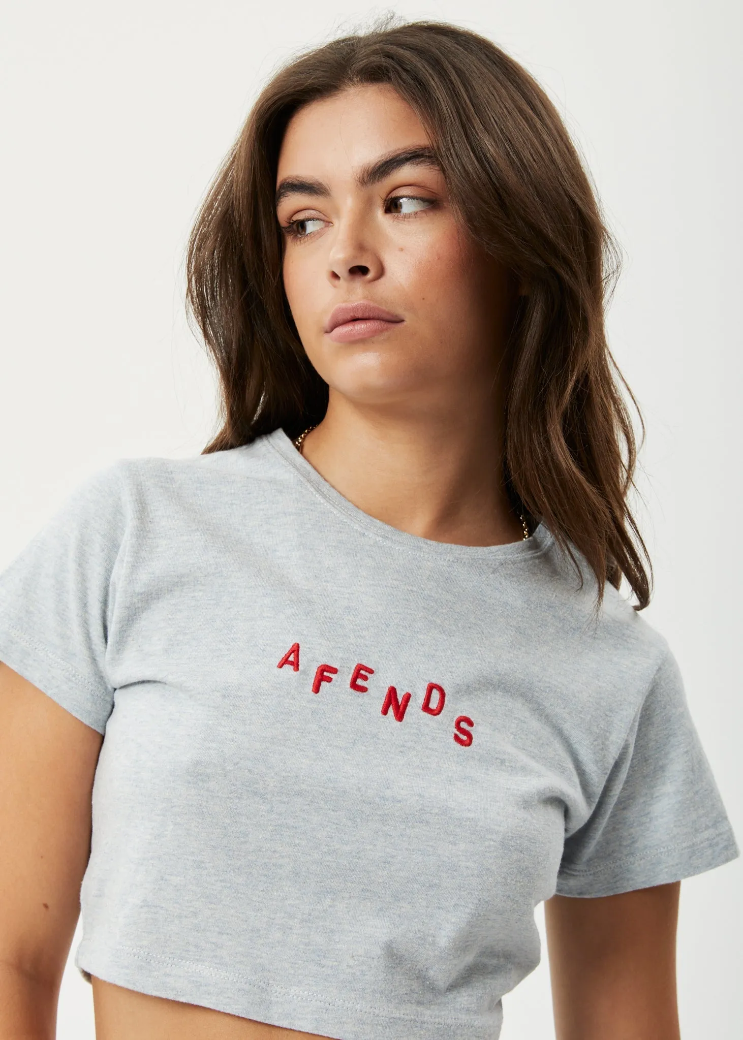 Kala Recycled Cropped Baby T-Shirt - Shadow Grey Marle