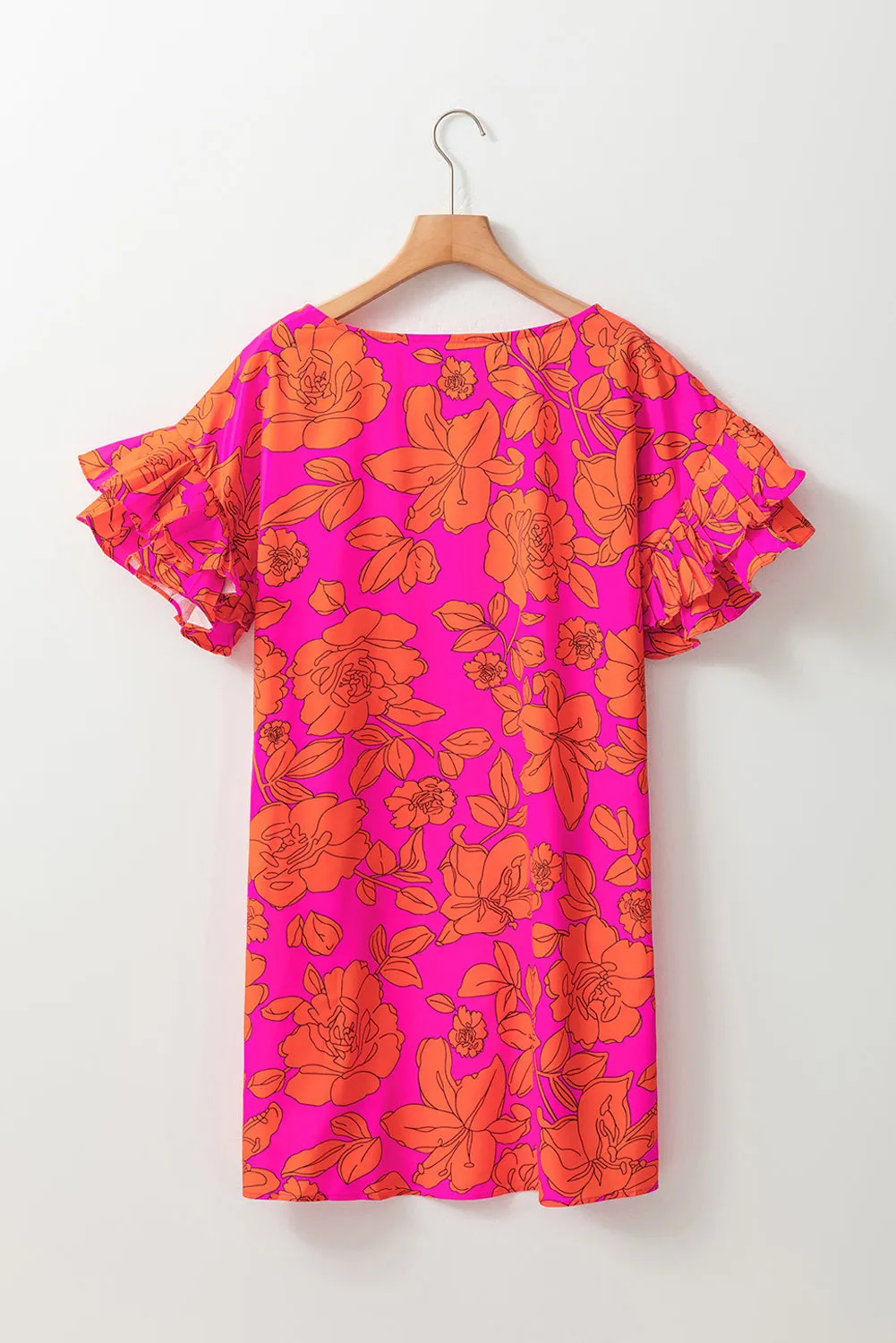 KaleaBoutique Voluminous Ruffled Sleeve Floral Dress
