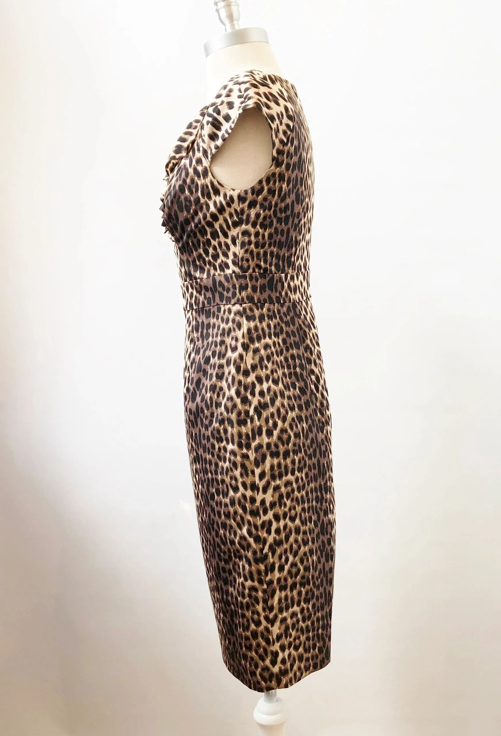 Kay Unger Silk Leopard Print Dress Size 2