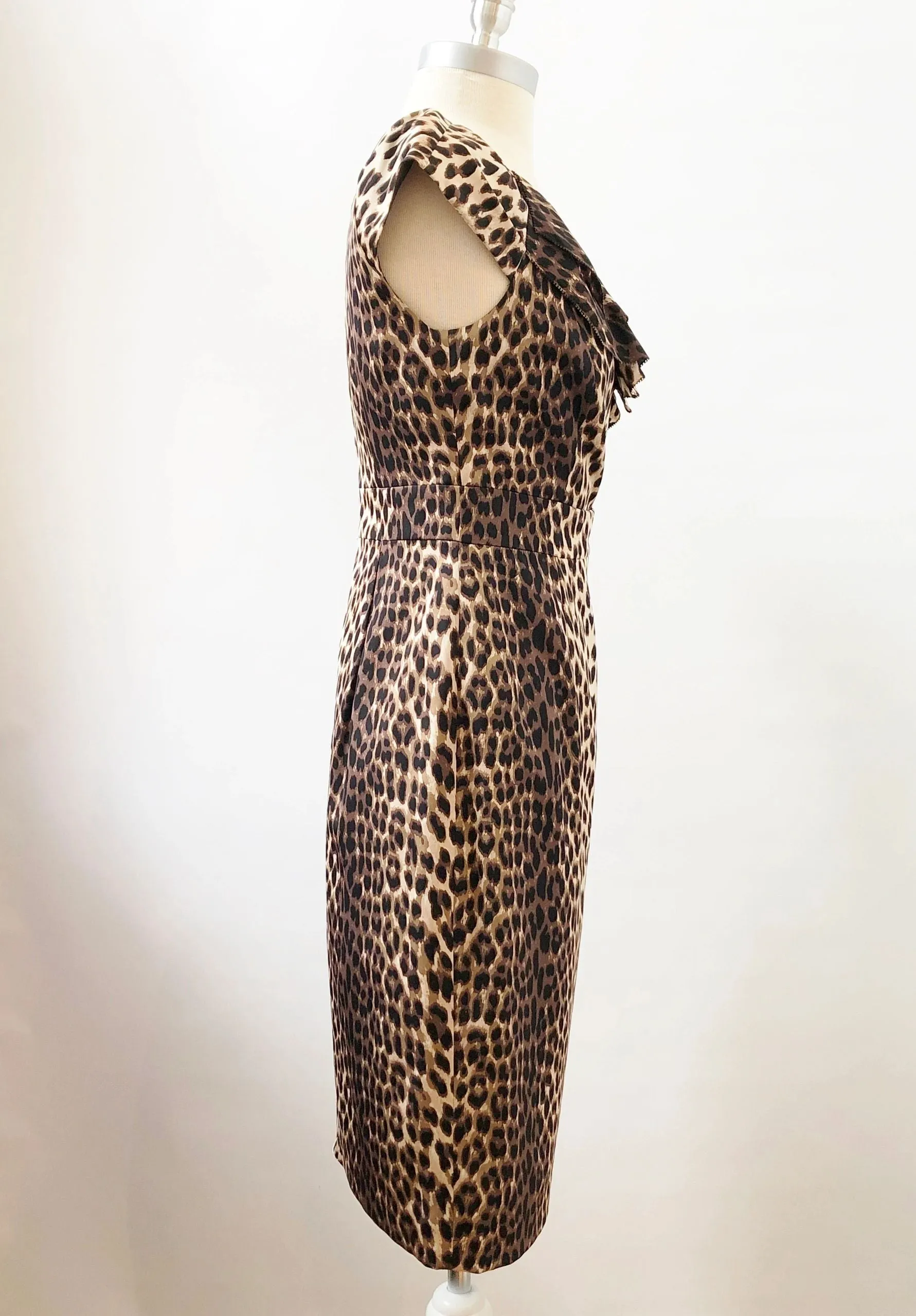 Kay Unger Silk Leopard Print Dress Size 2
