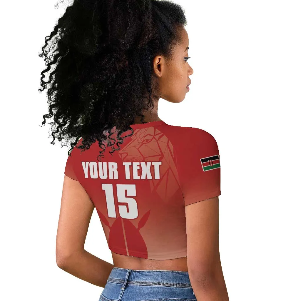 Kenya Football Custom Raglan Cropped T shirt Go Harambee Stars Go LT15