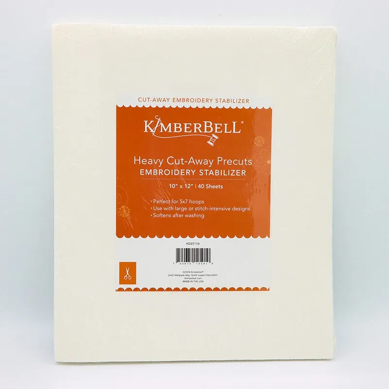 Kimberbell Embroidery Stabilizer Heavy Cut-Away Precuts