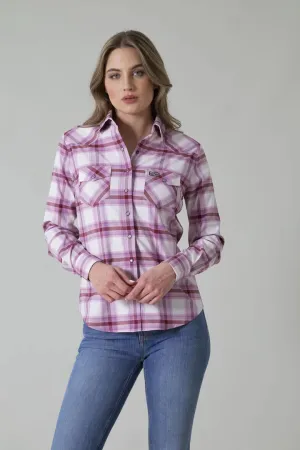 Kimes Ranch Ladies Matadora Plaid Liliac Long Sleeve Shirt