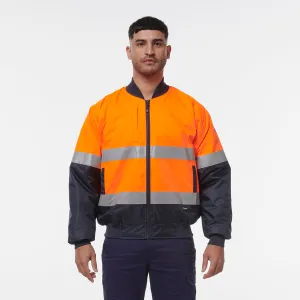 KingGee Men's Reflective Bomber Jacket - Orange/Navy