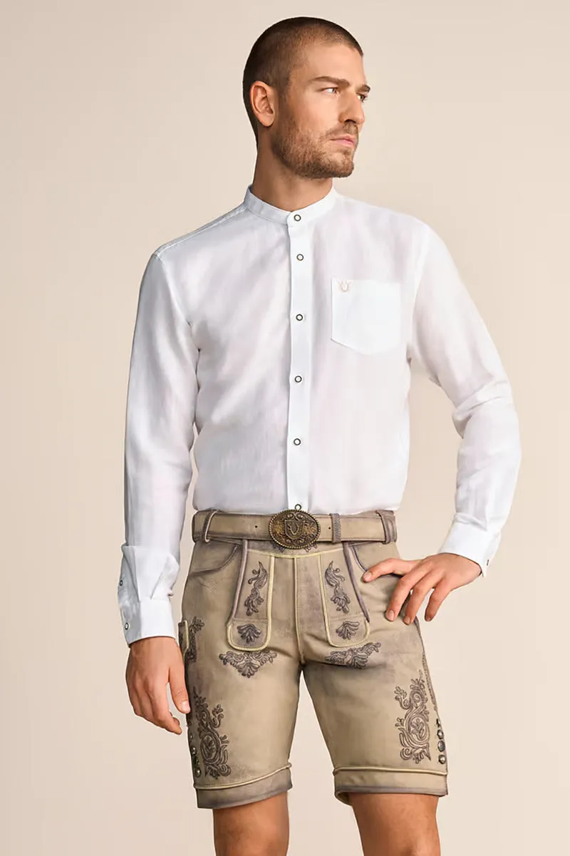Kruger Men's Lederhosen "Rob" (beige) with Belt "low stock"