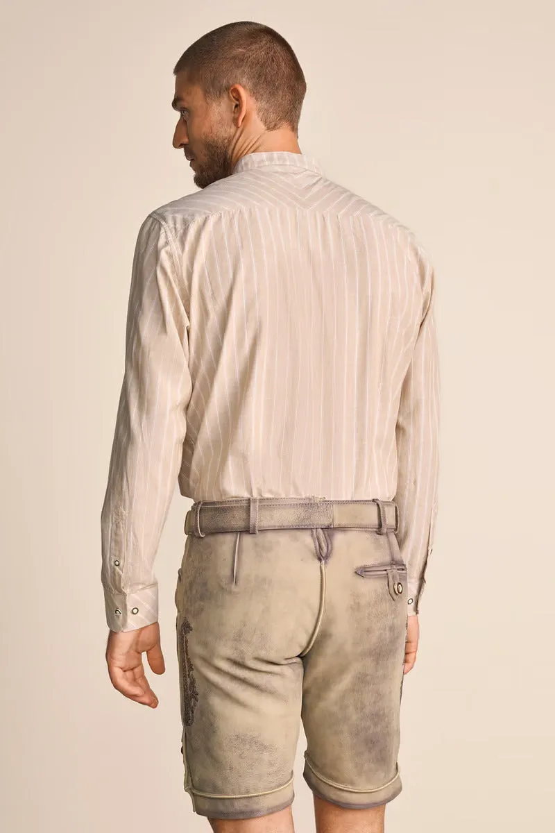 Kruger Men's Lederhosen "Rob" (beige) with Belt "low stock"