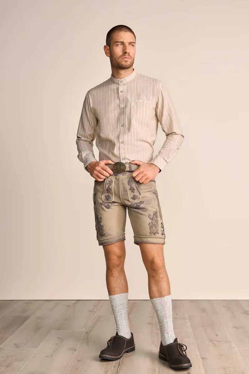 Kruger Men's Lederhosen "Rob" (beige) with Belt "low stock"