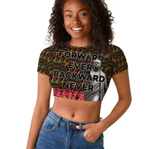 Kwame Nkrumah Ghana Raglan Cropped T shirt Kente Pattern African TS04