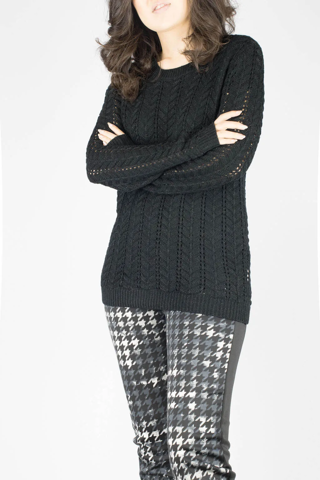 Kylie Houndstooth Color Block Pants