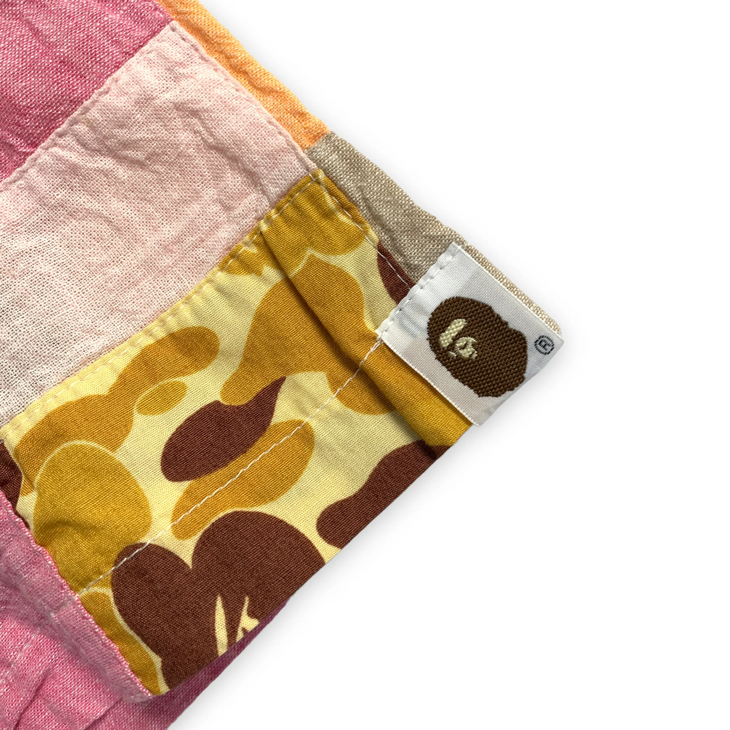 [L] A Bathing Ape Bape Patchwork Plaid S/S Shirt