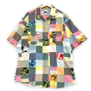 [L] A Bathing Ape Bape Patchwork Plaid S/S Shirt