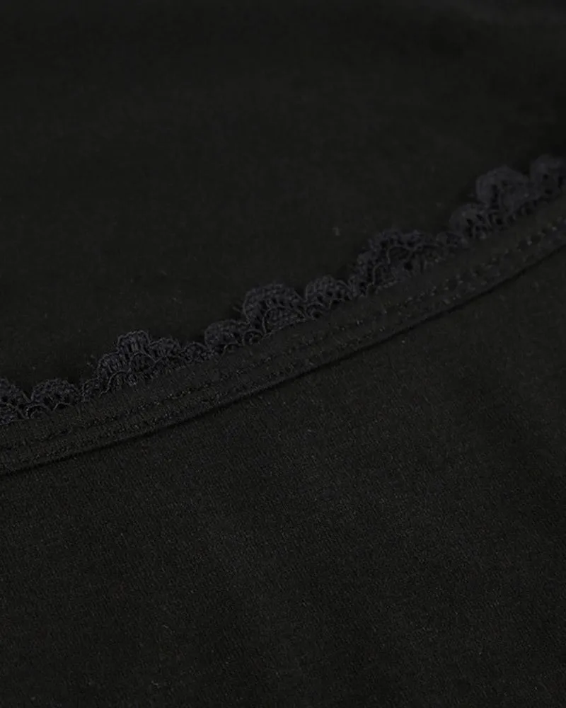 Lace Edge Long Sleeve T-Shirt