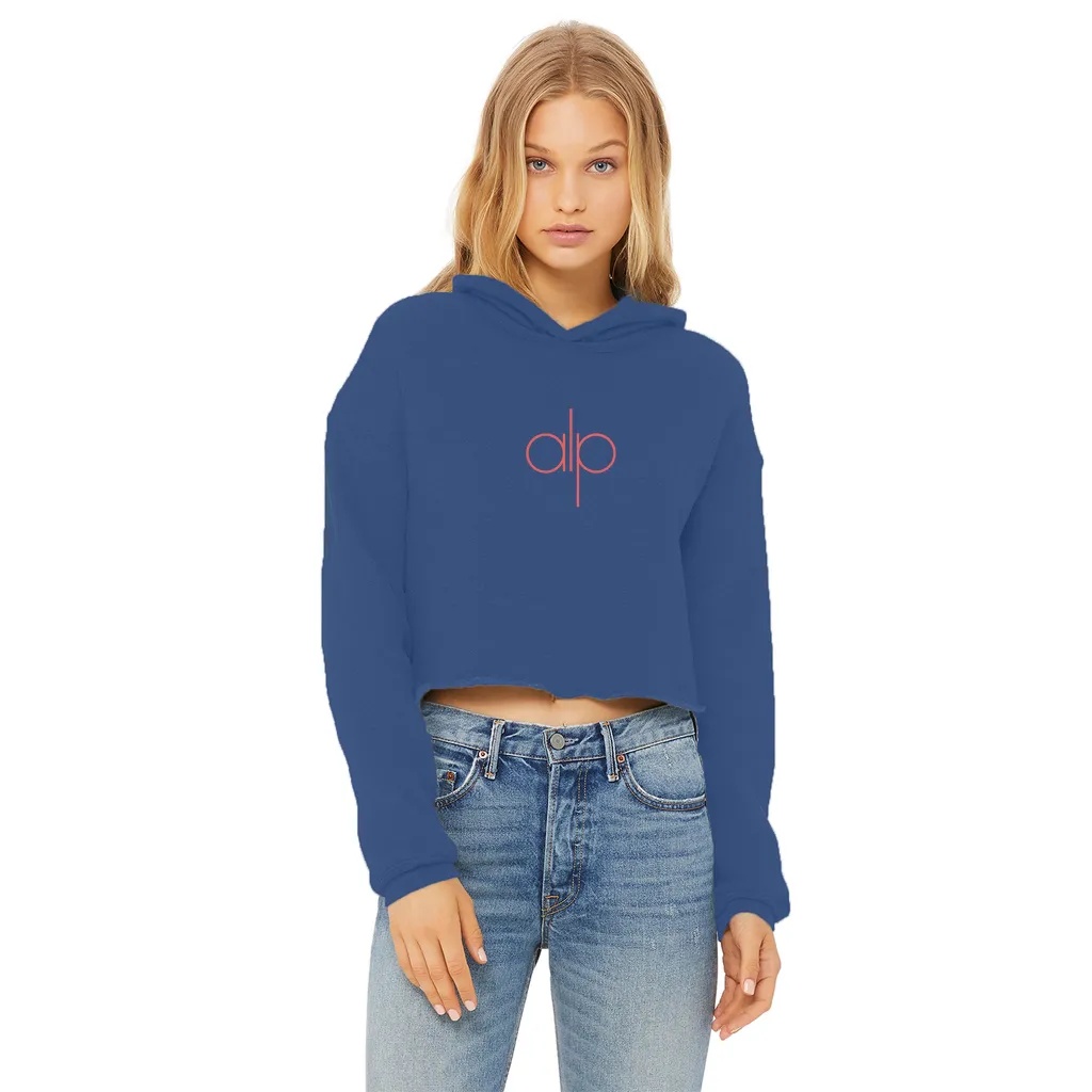 Ladies Cropped Raw Edge Hoodie