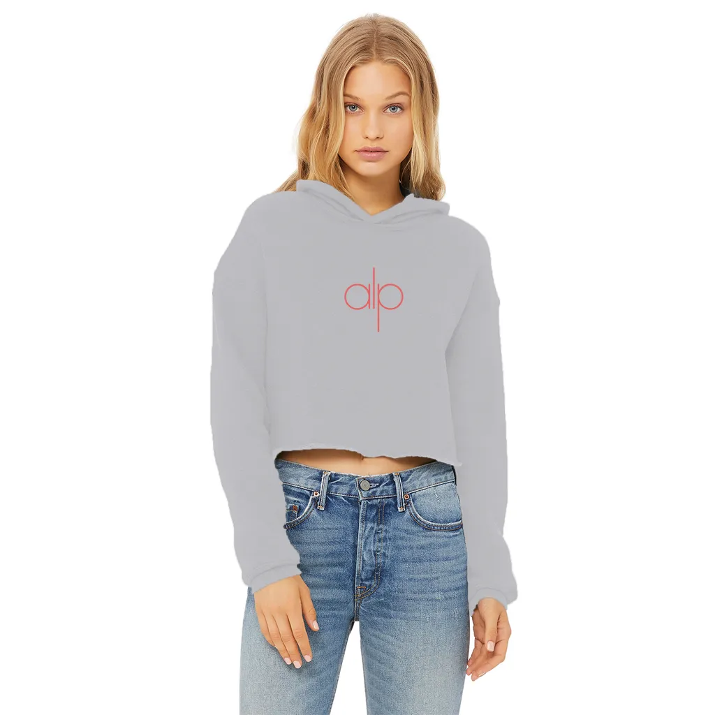 Ladies Cropped Raw Edge Hoodie