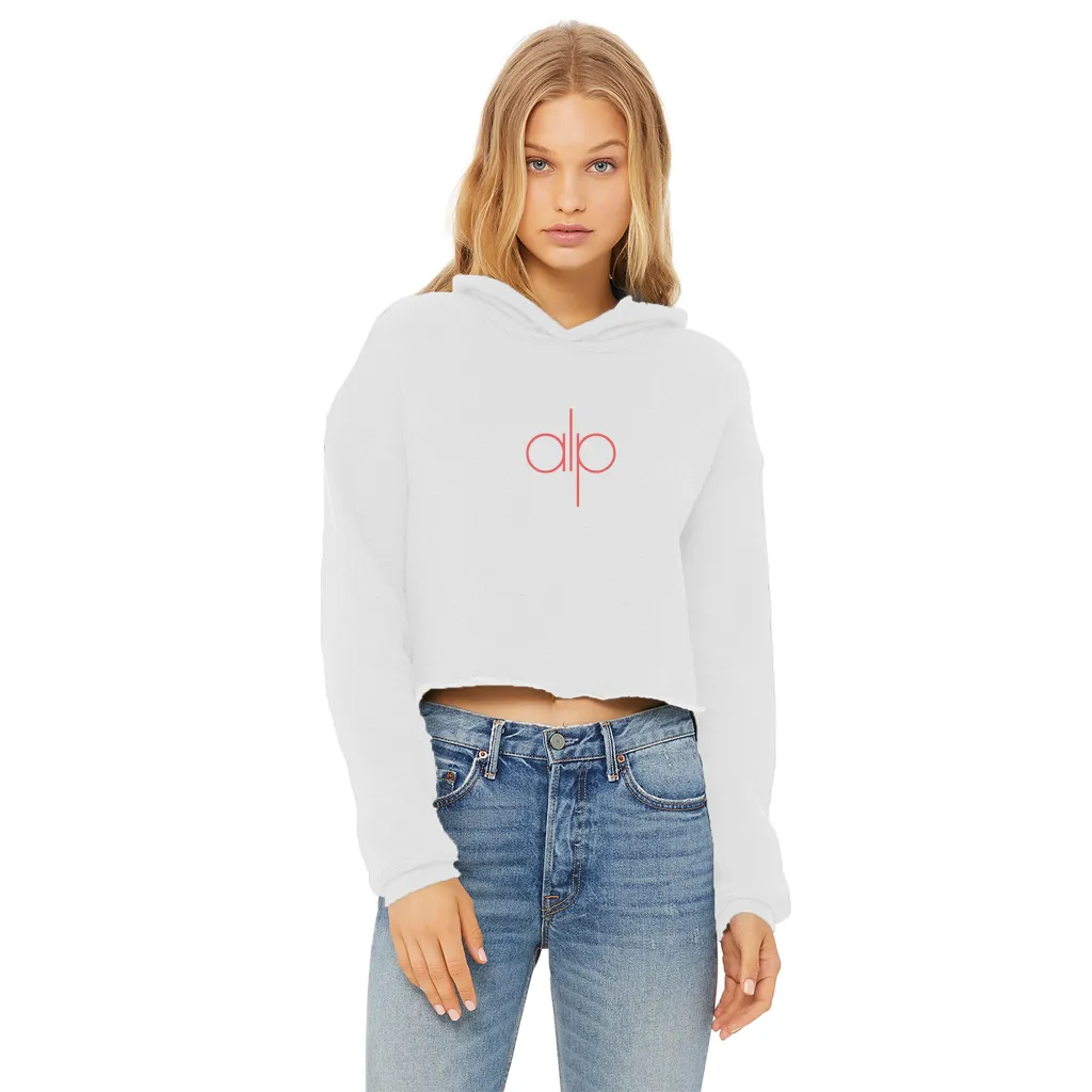 Ladies Cropped Raw Edge Hoodie