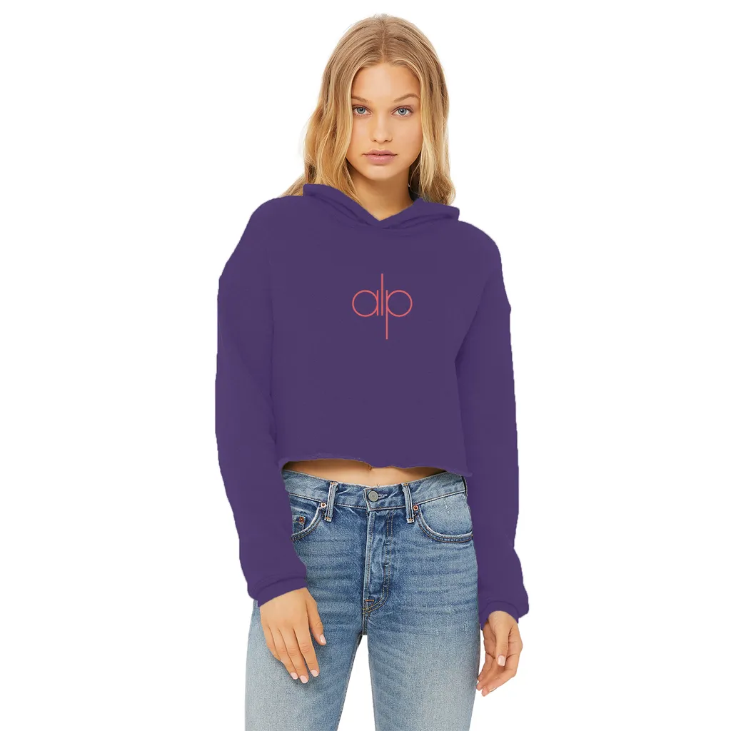 Ladies Cropped Raw Edge Hoodie