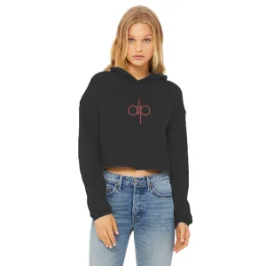 Ladies Cropped Raw Edge Hoodie