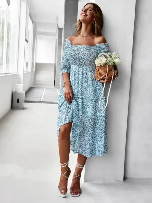 Laurisa Midi Dress - Cadet Blue