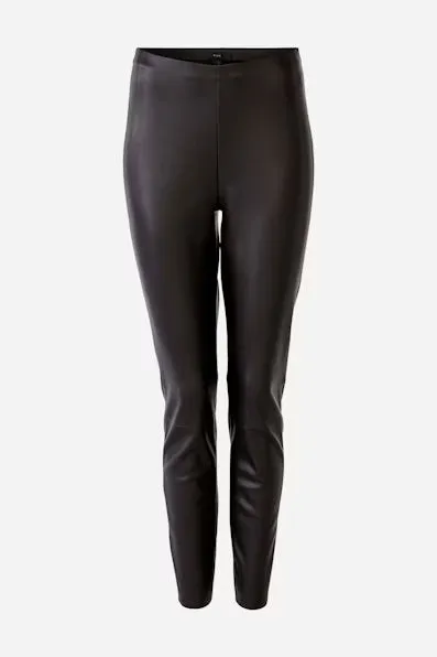 Leather look leggings in black