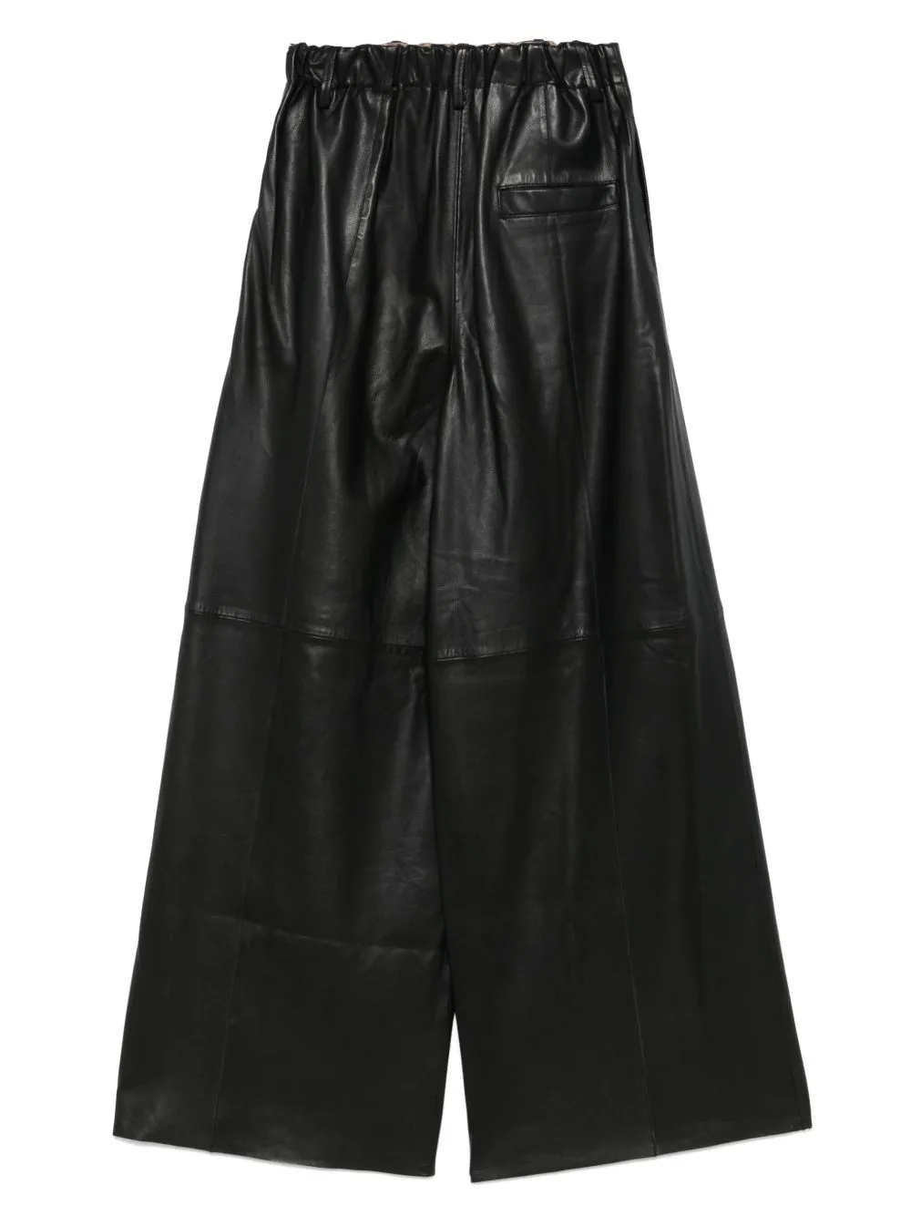 Leather wide-leg trousers